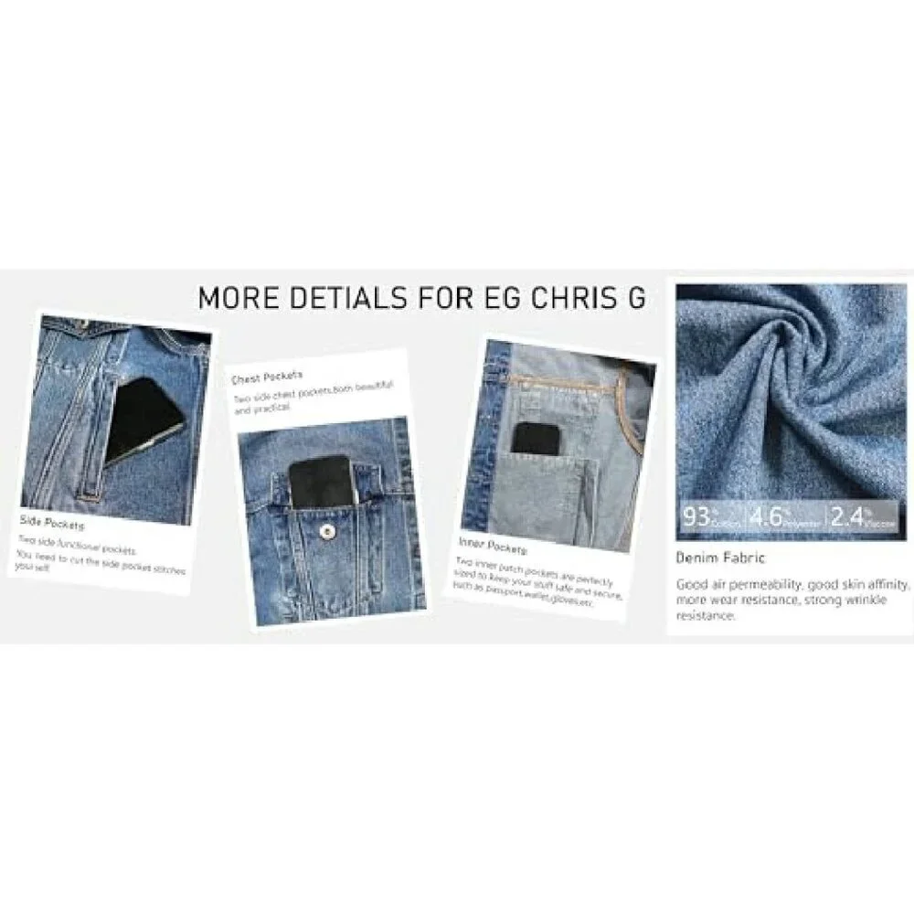 Women's Denim Jacket Loose Relaxed Fit Trucker Jean Jacket with Pockets